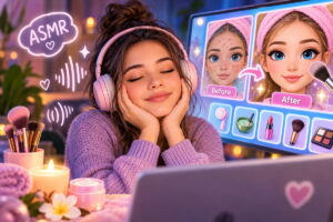 אווירת ASMR ומשחק איפור קסומה