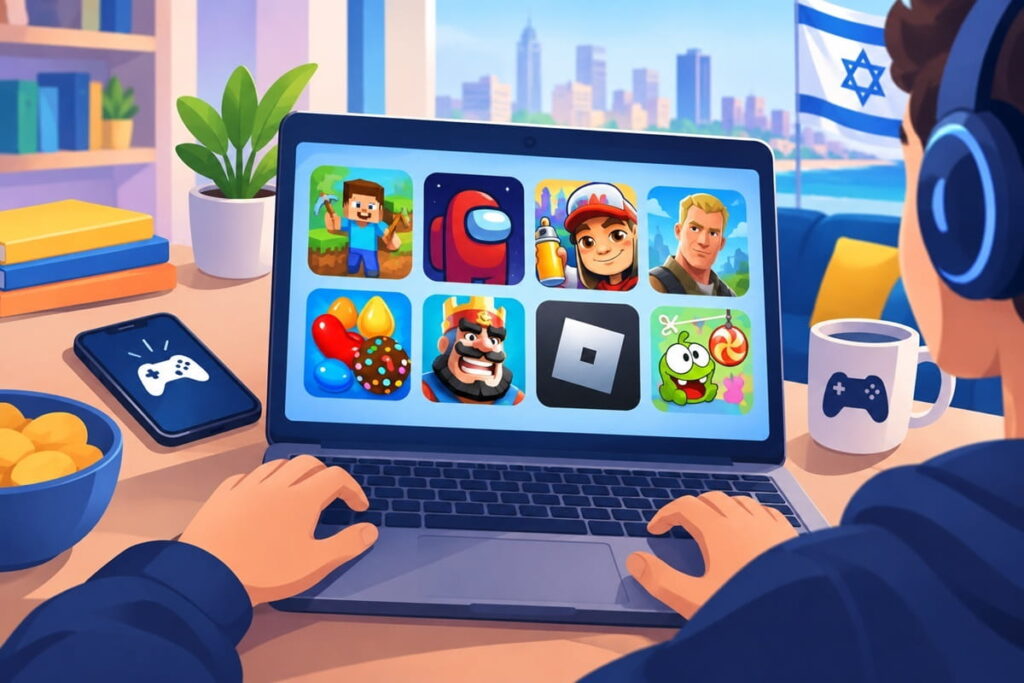 עמדת גיימינג צבעונית עם אפליקציות משחקים שאפשר לשחק אונליין עמדת גיימינג צבעונית עם אפליקציות משחקים שאפשר לשחק אונליין